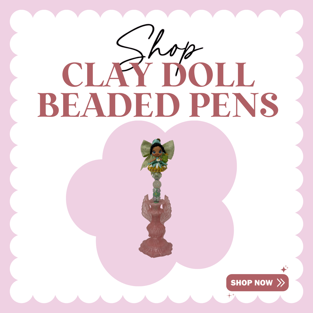 Clay Doll Beaded Pens