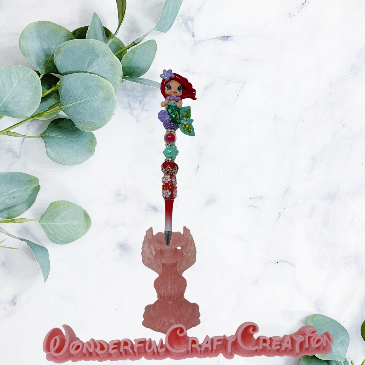 Clay Doll Beaded Pens Mermaid
