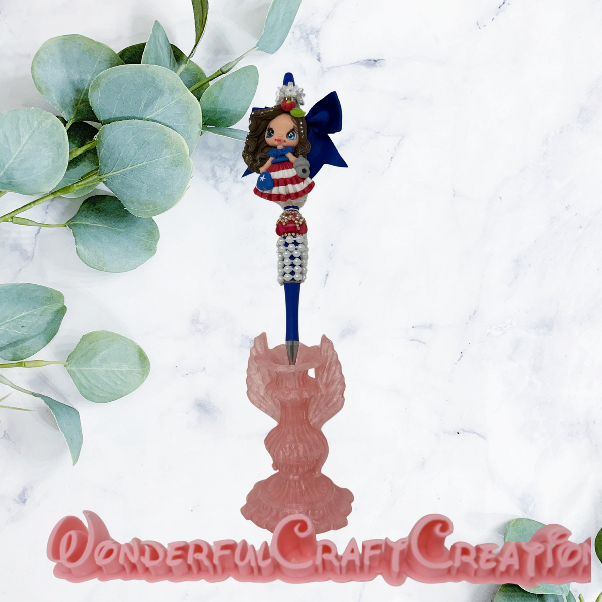 Clay Doll Beaded Pens Puertorriquena Girl
