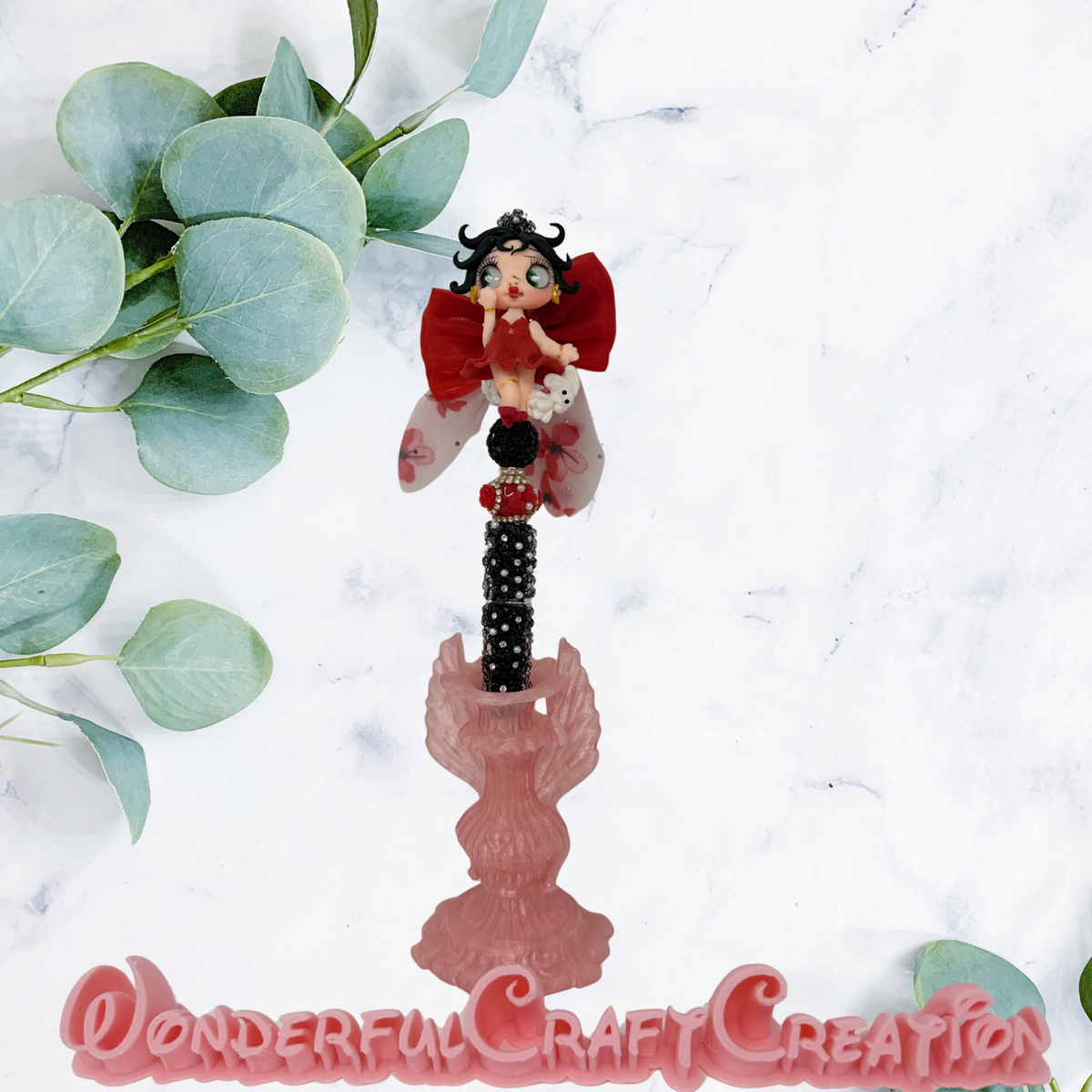 Clay Doll Beaded Pens Betty Boop