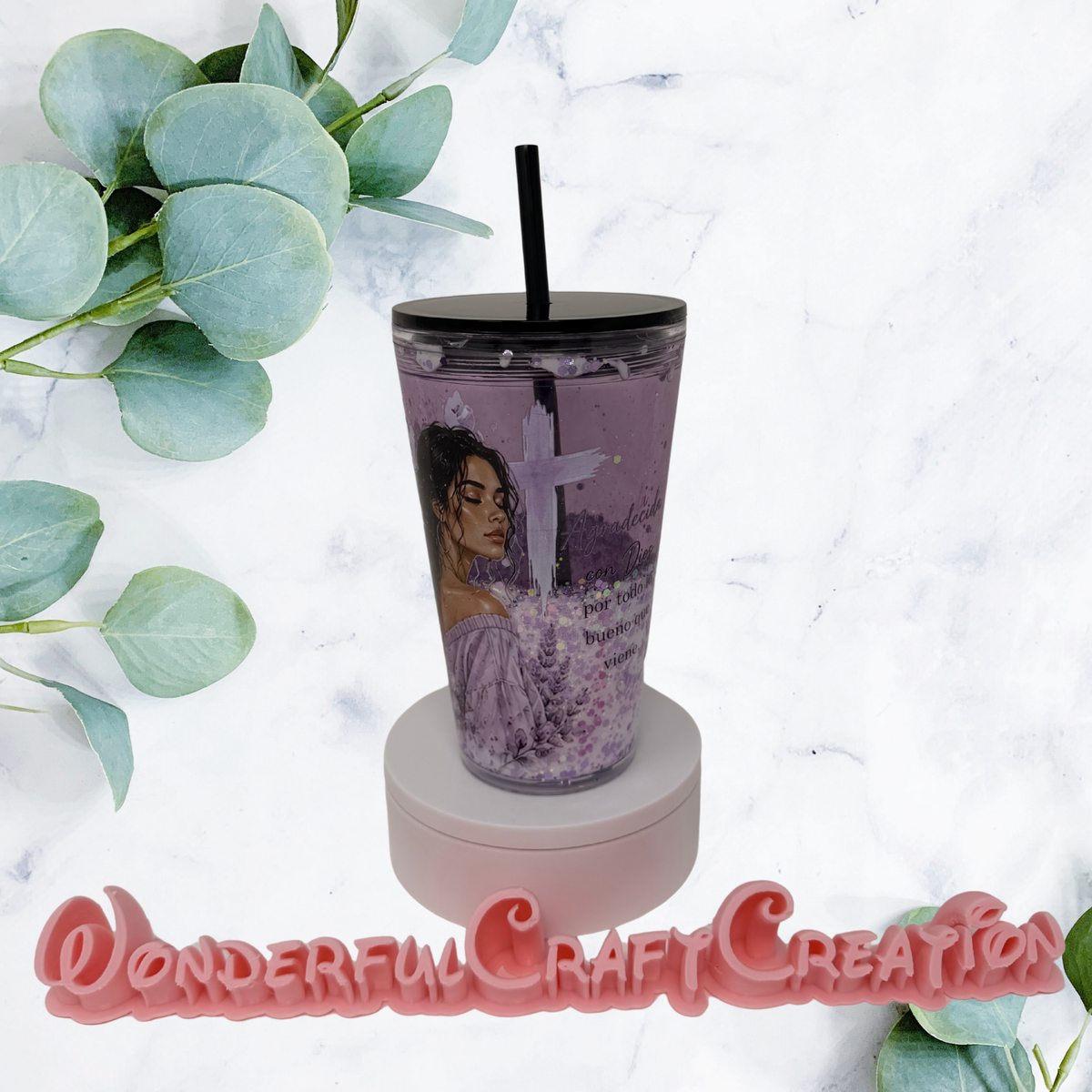 White Lava Snow globe cup 16oz