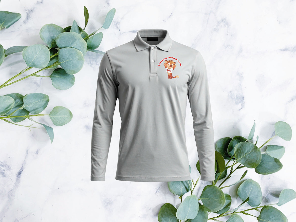 Long Sleeve Polo Shirt Left Side Logo